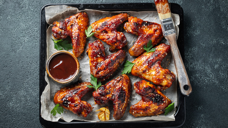baked chicken wings on pan