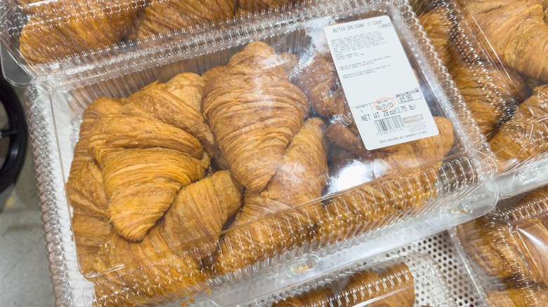 A container of croissants at a Costco bakery