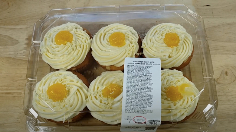 Costco mini lemon cakes in plastic box