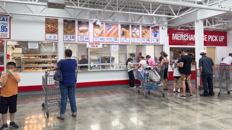 Customers at a Costco food court