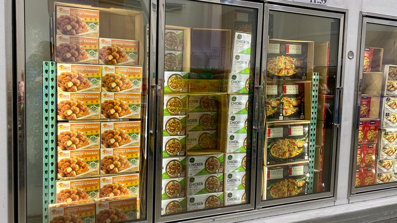 A frozen food section at a Costco store