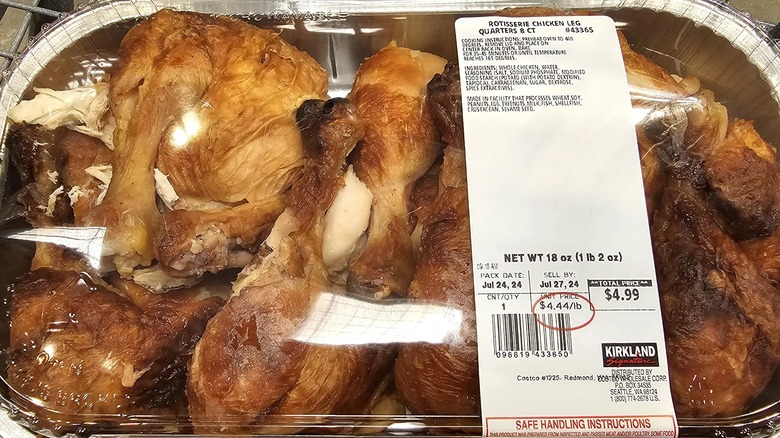 Costco Rotisserie chicken leg quarters package