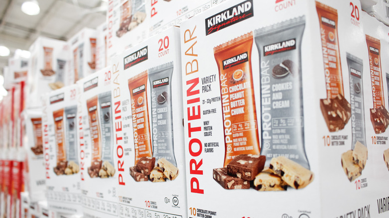 boxes of Costco protein bars