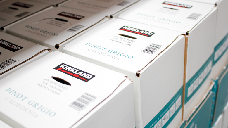 boxes of Kirkland Signature pinot grigio