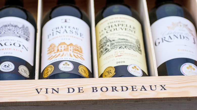 box of bordeaux wines from Costco