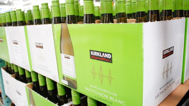 boxes of Kirkland Signature sauvignon blanc wine