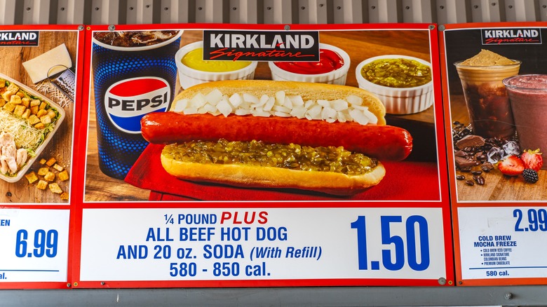 Costco hot dog sign