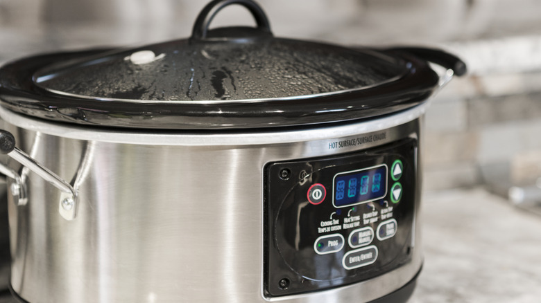 Crockpot on gray counter