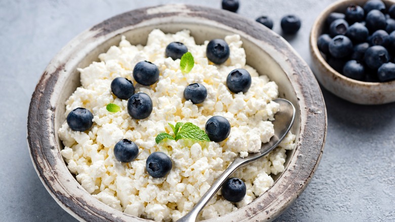 cottage cheese with blueberries