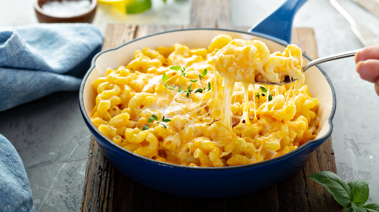 A bowl of cheesy pasta