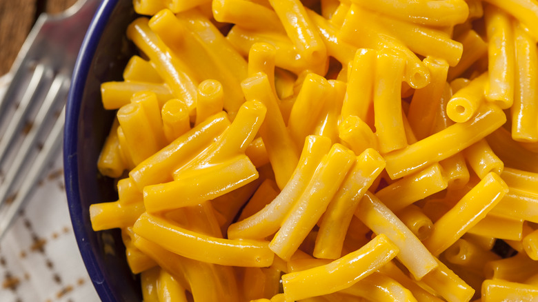 prepared box of macaroni and cheese