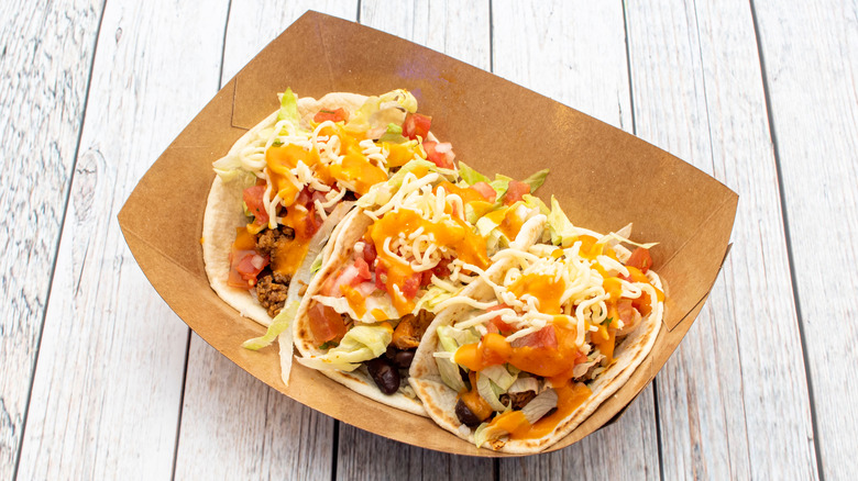 tacos with creamy orange sauce