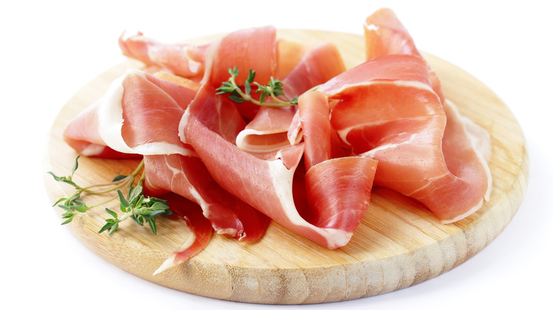 Slice of prosciutto crudo