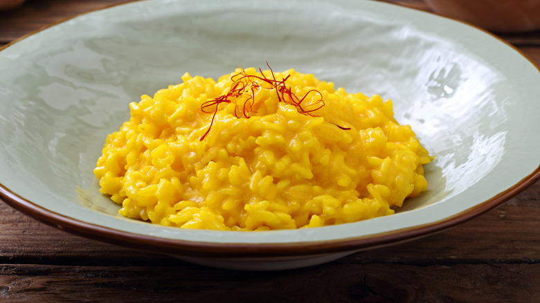 risotto topped with saffron