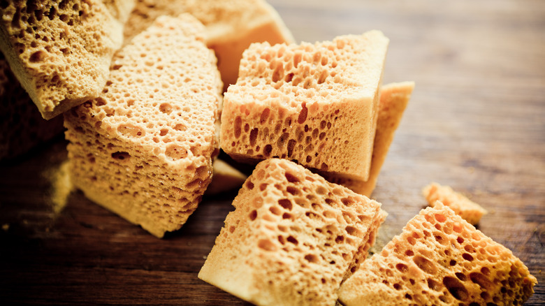 Close-up of honeycomb candy