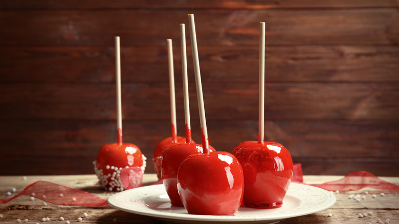 Red candy apples