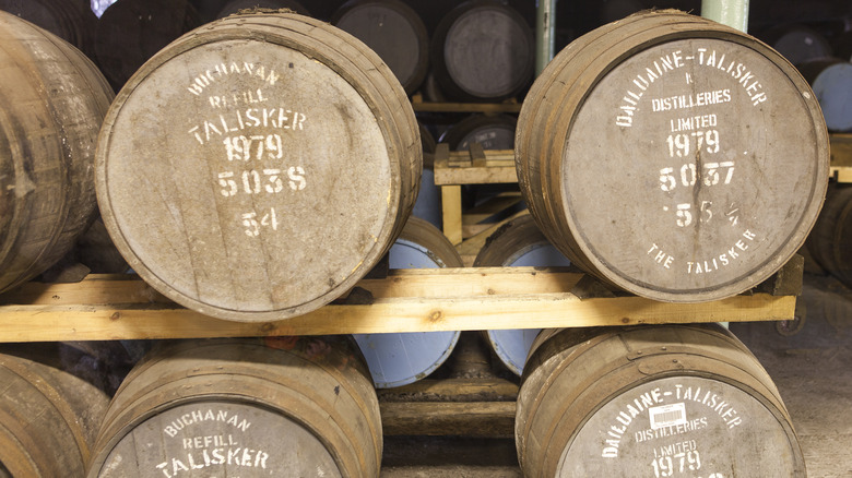 four Scotch casks