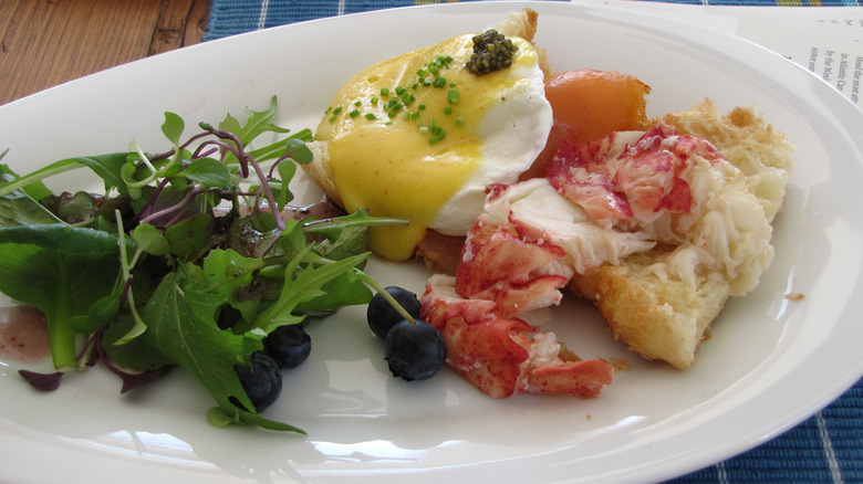 eggs Benedict with lobster