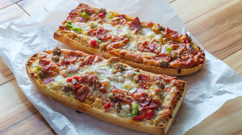 Supreme French bread pizzas