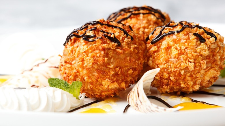 Three balls of fried ice cream