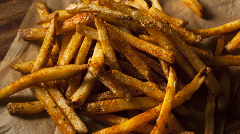 Plate of Cajun french fries