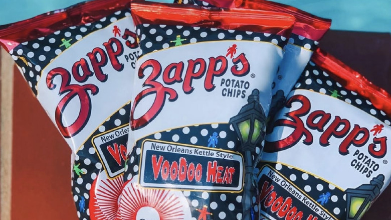 Bags of Zapp's Voodoo chips