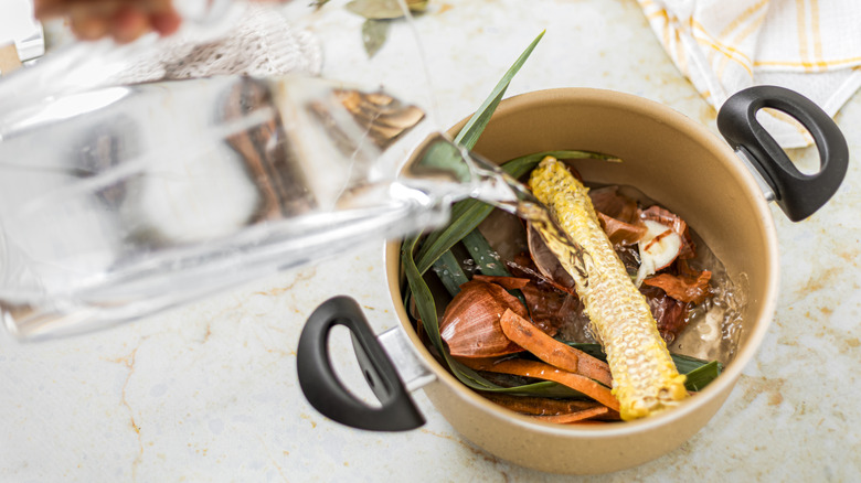 making vegetable stock
