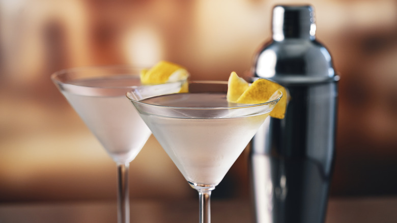 martini with lemon twist