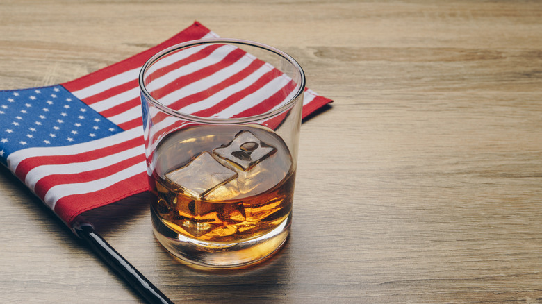 bourbon with american flag