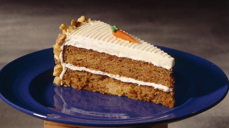 sliced American carrot cake