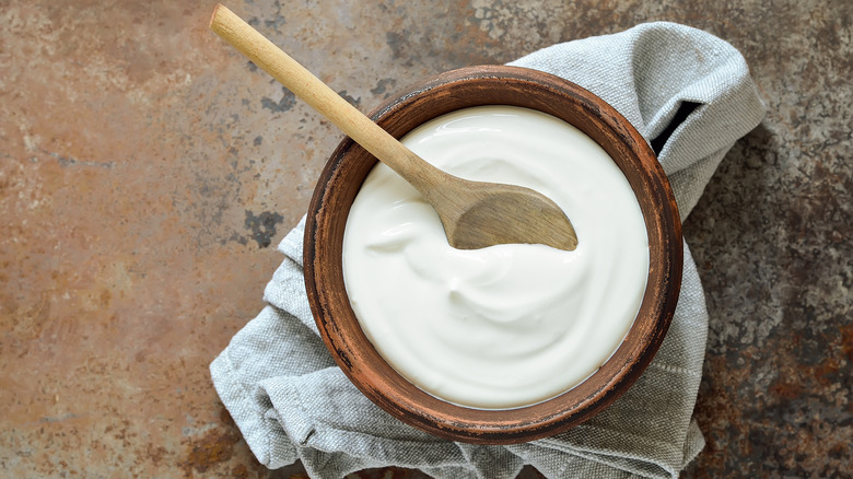 Bowl of plain yogurt