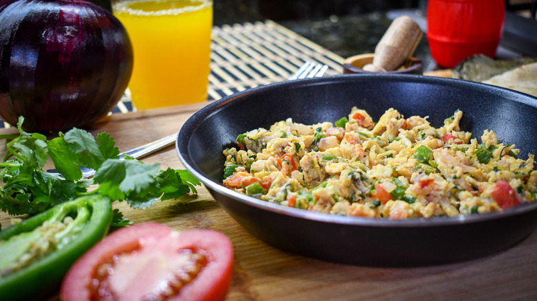 Mexican style scrambled eggs