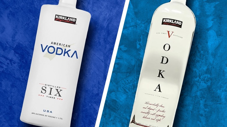 kirkland signature american and french vodkas side by side