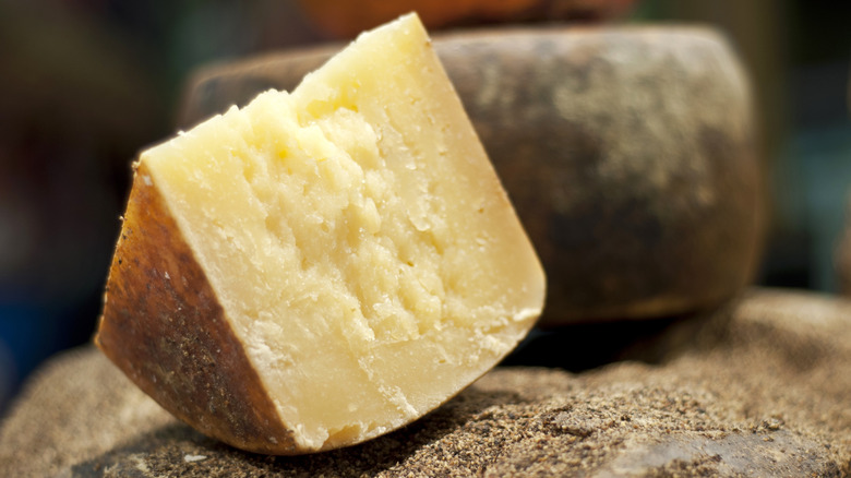 chunk of golden Pecorino cheese