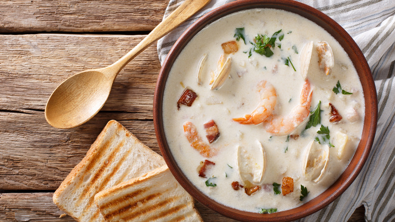 New England clam chowder