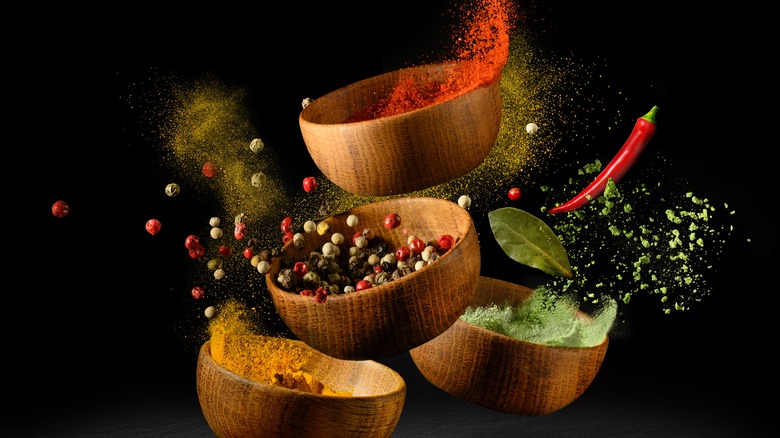 Spices in bowls