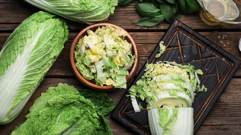 sliced napa cabbage