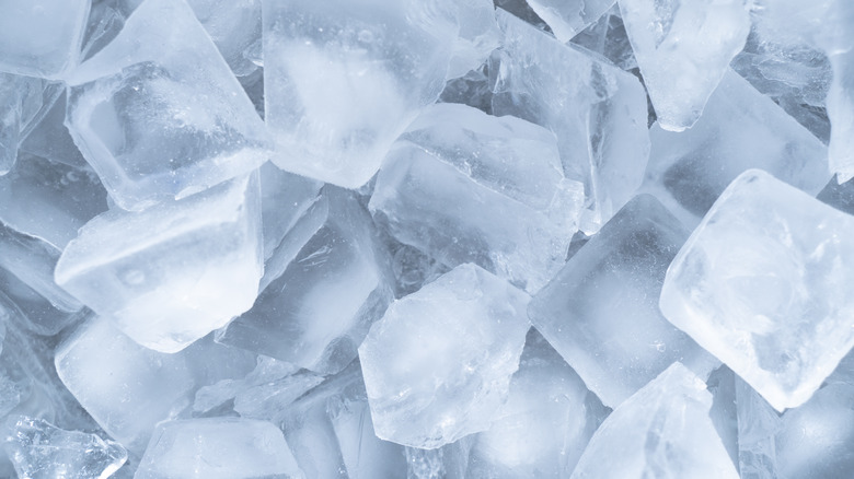 Pile of ice cubes