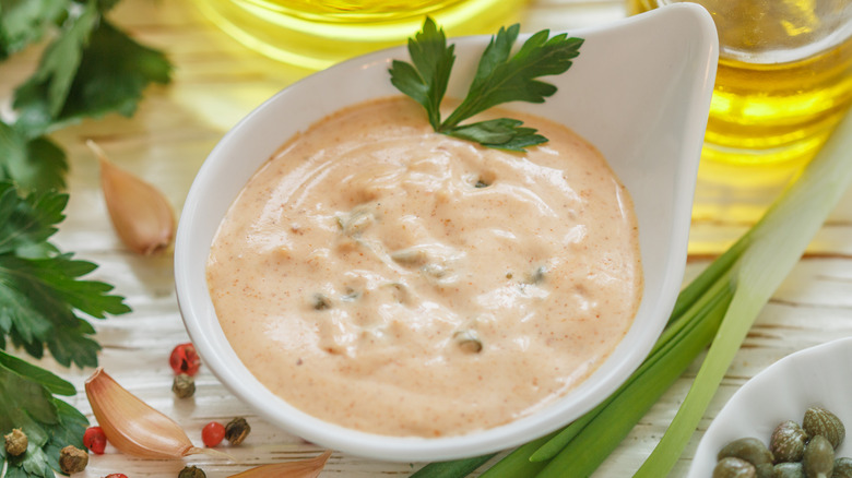 sauce remoulade in a bowl