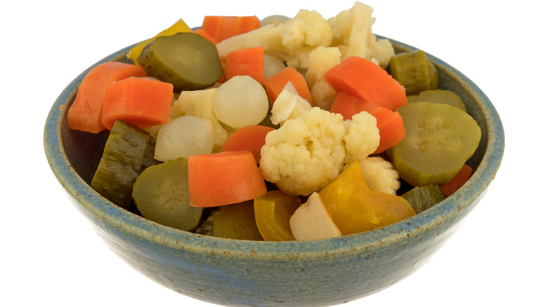 Bowl of Italian giardiniera