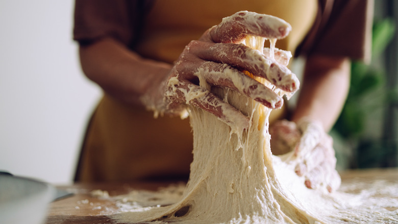 Kneading very sticky dough