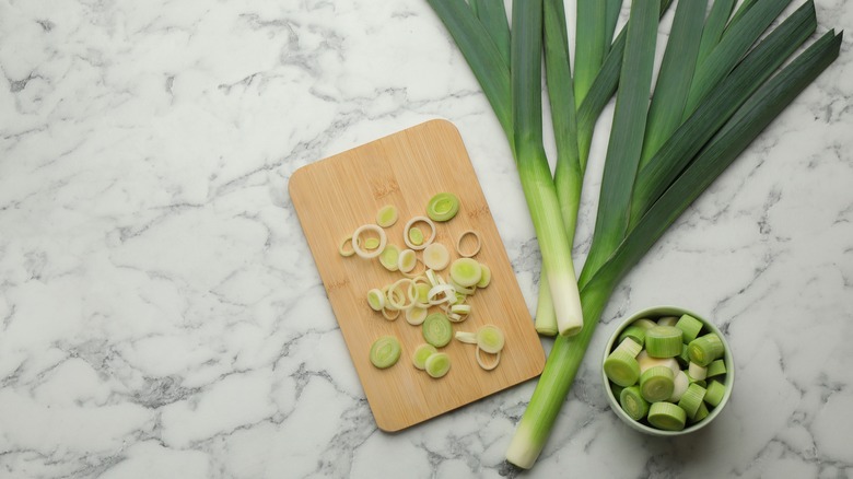 Sliced leek 