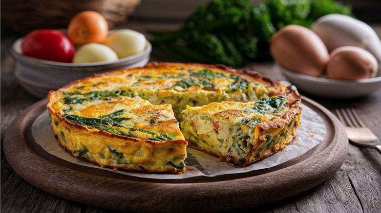 Frittata with fruits and vegetables