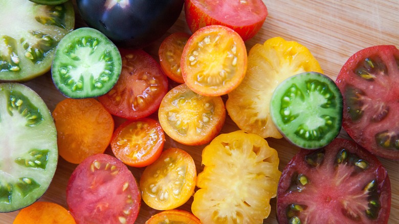 colorful sliced tomatoes