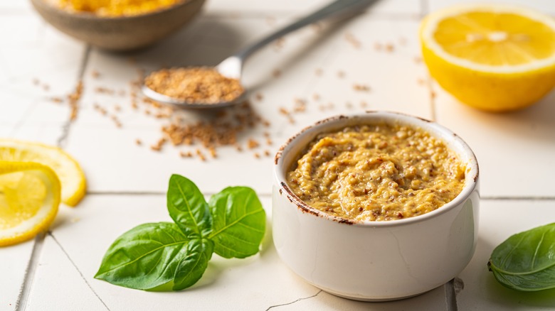 dijon mustard in bowl