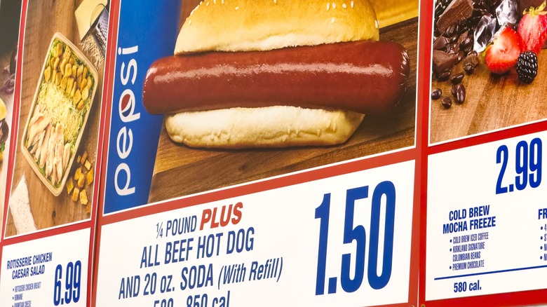 Costco hot dog sign