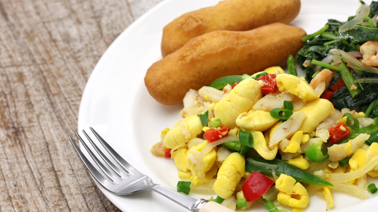 Jamaican ackee and saltfish breakfast