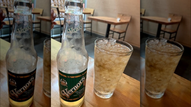 Vernors soda bottle and cup