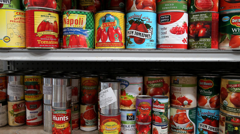 various brands of canned tomatoes