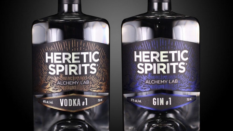 Heretic Spirits gin vodka bottles